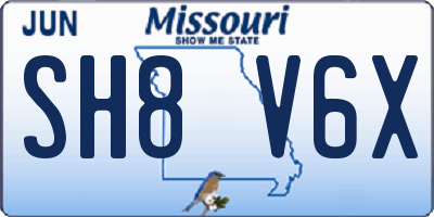 MO license plate SH8V6X
