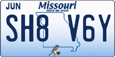 MO license plate SH8V6Y