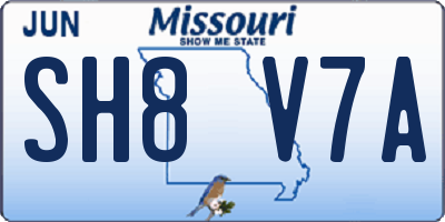 MO license plate SH8V7A