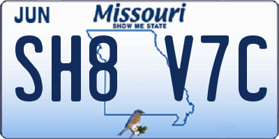 MO license plate SH8V7C