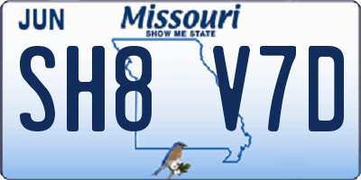 MO license plate SH8V7D
