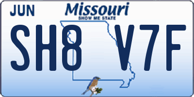 MO license plate SH8V7F