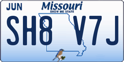 MO license plate SH8V7J