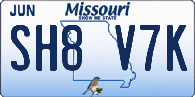 MO license plate SH8V7K