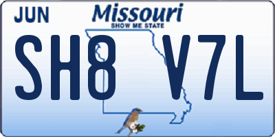 MO license plate SH8V7L