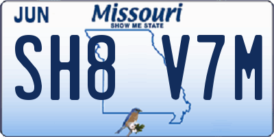MO license plate SH8V7M