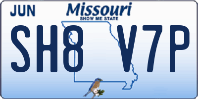 MO license plate SH8V7P