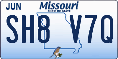 MO license plate SH8V7Q