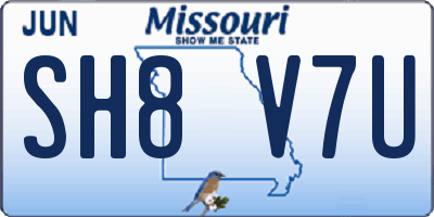 MO license plate SH8V7U