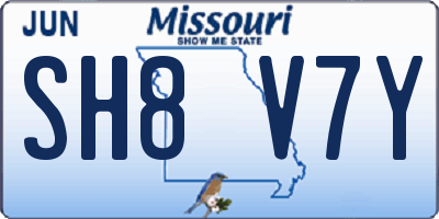 MO license plate SH8V7Y