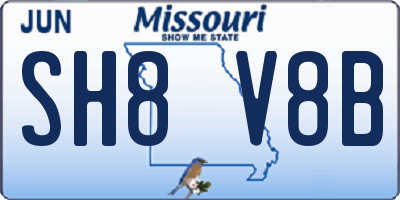 MO license plate SH8V8B