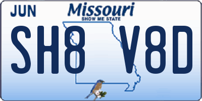 MO license plate SH8V8D