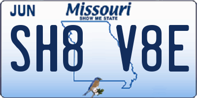 MO license plate SH8V8E