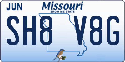MO license plate SH8V8G
