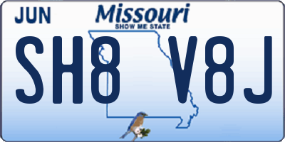 MO license plate SH8V8J