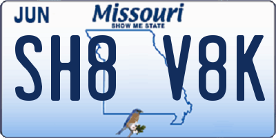 MO license plate SH8V8K