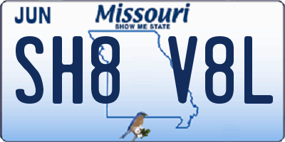 MO license plate SH8V8L