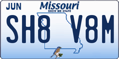 MO license plate SH8V8M