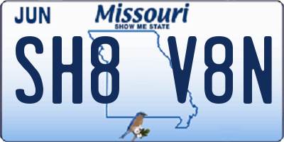 MO license plate SH8V8N