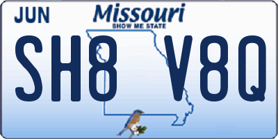 MO license plate SH8V8Q