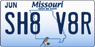 MO license plate SH8V8R