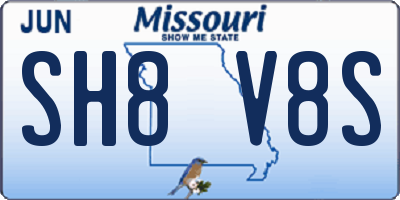 MO license plate SH8V8S