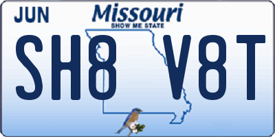 MO license plate SH8V8T