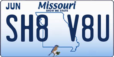MO license plate SH8V8U