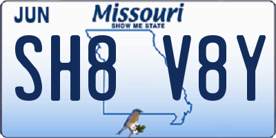 MO license plate SH8V8Y