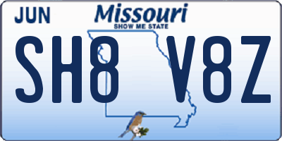 MO license plate SH8V8Z