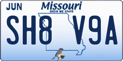 MO license plate SH8V9A