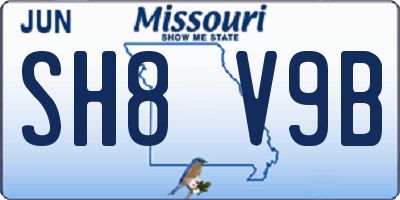 MO license plate SH8V9B
