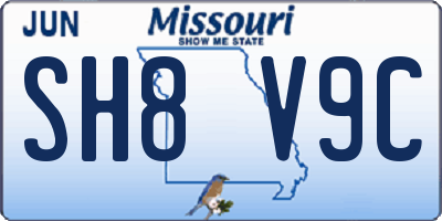 MO license plate SH8V9C