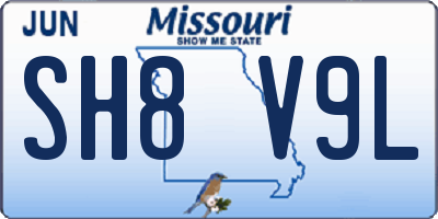 MO license plate SH8V9L