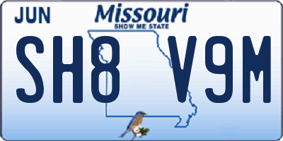 MO license plate SH8V9M