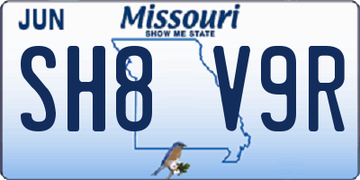MO license plate SH8V9R