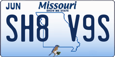 MO license plate SH8V9S
