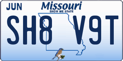 MO license plate SH8V9T