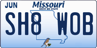 MO license plate SH8W0B