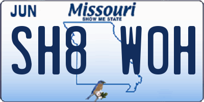 MO license plate SH8W0H