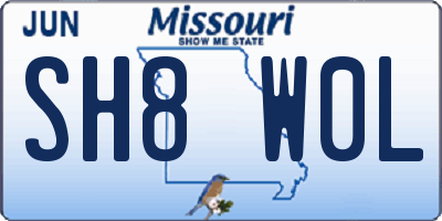 MO license plate SH8W0L