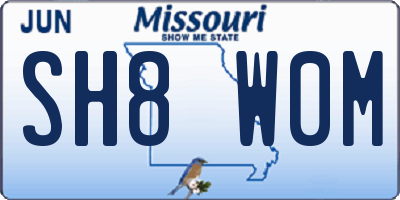 MO license plate SH8W0M