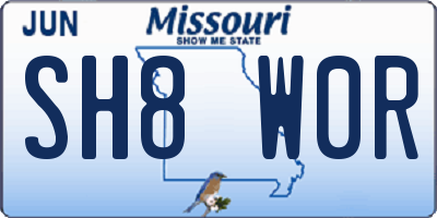 MO license plate SH8W0R