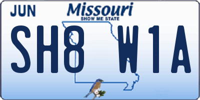 MO license plate SH8W1A