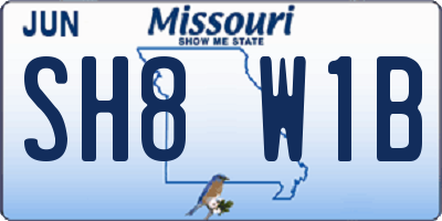 MO license plate SH8W1B