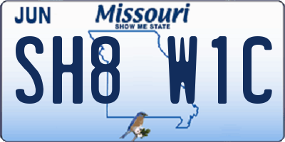 MO license plate SH8W1C