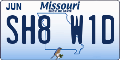 MO license plate SH8W1D