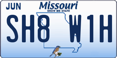 MO license plate SH8W1H