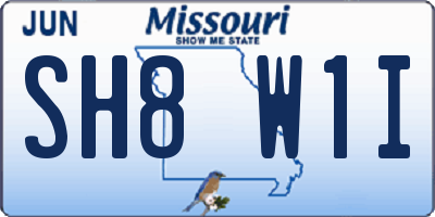 MO license plate SH8W1I