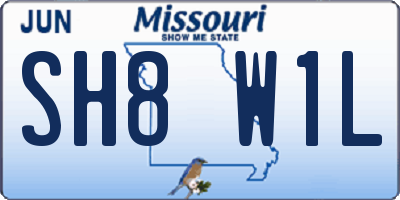 MO license plate SH8W1L